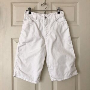 Vintage Steel Jeans White Denim Long Shorts Size 7 (See Description re Size)